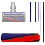 Sichler Haushaltsgeräte 2er Set Ersatz-Softwalze für Dyson V6, V7, V8, V10, V11, mit 6 Sichler Haushaltsgeräte Kompatible Ersatz-Bürstenwalzen für Dyson-Staubsauger