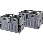 Rosenstein & Söhne 6er-Set Kunststoff-Aufbewahrungskisten, stapelbar, two sizes Rosenstein & Söhne Faltbare Kunststoff-Aufbewahrungsboxen, stapelbar