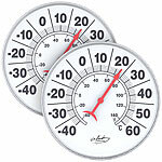 infactory 2er-Set Bimetall-Thermometer für innen & außen, Temperatur in °C & °F infactory Bimetall-Thermometer