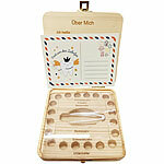 infactory Zahnbox für Milchzähne aus Holz, inkl. Pinzette, Zahn-Edition infactory Milchzahnboxen 