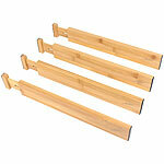 Carlo Milano 8er-Set verstellbare Schubladentrenner aus Bambus, 38,1 bis 45 cm Carlo Milano Schubladentrenner