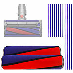 Sichler Haushaltsgeräte 2er Set Ersatz-Softwalze für Dyson V6, V7, V8, V10, V11, mit 6 Sichler Haushaltsgeräte 