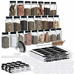 Rosenstein & Söhne 24er-Set Gewürzgläser mit Streueinsätzen, je 120 ml, 240 Etiketten Rosenstein & Söhne Gewürzgläser-Sets
