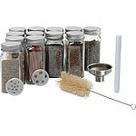 Rosenstein & Söhne 12er-Set Gewürzgläser, eckig, Streueinsätze, je 120ml, 30 Etiketten Rosenstein & Söhne Gewürzgläser-Sets