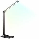 Lunartec Aluminium-Schreibtischleuchte, CCT, 660 Lumen, USB, schwarz Lunartec Alu-Schreibtischleuchten mit CCT