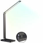 Lunartec Aluminium-Akku-Schreibtischleuchte, CCT, 280 Lumen, USB, schwarz Lunartec Aufladbare Alu-Tischlampen mit CCT