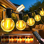 Lunartec Lichterkette mit G40-Glühbirnen, 43 LEDs & 2 Ersatzlampen, 30m, IP44 Lunartec G40-Lichterketten