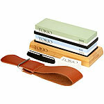 TokioKitchenWare Messer-Schleifstein-Set mit 4 Körnungen,  400 / 1000 / 3000 / 8000 TokioKitchenWare Wasserschleifsteine