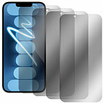 Somikon 4er-Set Schutzfolien aus gehärtetem Glas, iPhone 13 Somikon Schutzfolien aus gehärtetem Glas mit Anti-Spy-Schutz für iPhone, inkl. Installations-Werkzeug