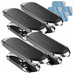 Callstel 4er-Set Kfz-Handyhalterungen für Armaturen, 360° drehbar Callstel Kfz-Magnet-Handyhalterungen zum Befestigen am Armaturenbrett, inkl. Magnete fürs Smartphone