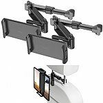Callstel 2er-Set Universal-Kfz-Kopfstützhalterung für Tablets bis 12“/30 cm Callstel Universal-Kfz-Kopfstützhalterungen für Tablets, ausziehbar