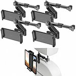 Callstel 4er-Set Universal-Kfz-Kopfstützhalterung für Tablets bis 12“/30 cm Callstel Universal-Kfz-Kopfstützhalterungen für Tablets, ausziehbar