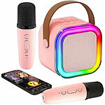 auvisio Karaoke-Maschine mit 2 Mikrofonen, RGB-LEDs, Bluetooth, USB, microSD auvisio Karaoke-Maschine mit Mikrofon, MP3-Player und Bluetooth