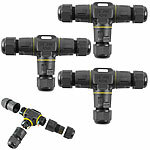 revolt 3er-Set wasserdichte 3-Wege-Kabelverbinder, für Ø 3-12 mm Kabel, IP68 revolt Wasserdichte 3-Wege-Kabelverbinder 