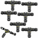 revolt 6er-Set wasserdichte 3-Wege-Kabelverbinder, für Ø 3-12 mm Kabel, IP68 revolt Wasserdichte 3-Wege-Kabelverbinder 