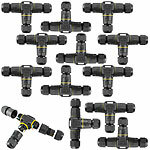 revolt 12er-Set wasserdichte 3-Wege-Kabelverbinder, für ? 3-12 mm Kabel revolt Wasserdichte 3-Wege-Kabelverbinder 