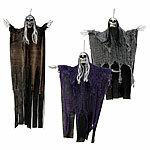 infactory 3er-Set Halloween-Dekoration zum Aufhängen, Skelett, Geist, Sensenmann infactory Halloween-Dekorationen zum Aufhängen, Skelette, Geister, Sensenmänner