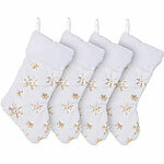 infactory 4er-Set Nikolausstrumpf zum Aufhängen, 46 cm, goldfarben infactory Nikolausstrümpfe-Sets zum Aufhängen