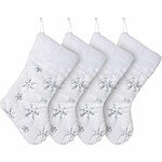 infactory 4er-Set Nikolausstrumpf zum Aufhängen, 46 cm, silberfarben infactory Nikolausstrümpfe-Sets zum Aufhängen