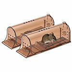 Exbuster 2er-Set Mäuse-Lebendfallen mit Luftlöchern, extragroß, 19 x 6,2 x 7 cm Exbuster Lebend-Mausefallen