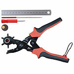 AGT Lochzangen-Set für Leder, inkl. Schraubenzieher, Lineal und Feile AGT Lochzangen-Sets für Leder