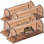 Exbuster 4er-Set Mäuse-Lebendfallen mit Luftlöchern, extragroß, 19 x 6,2 x 7 cm Exbuster Lebend-Mausefallen