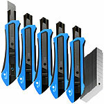 AGT 5er-Set Cuttermesser mit 20 Ersatzklingen aus SK5-Stahl, 18 mm AGT Cuttermesser-Sets mit Ersatzklingen