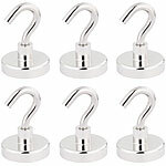 infactory 6er-Set Magnethaken, je 38 kg Haftkraft , 32 mm Durchmesser infactory Magnethaken