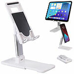 Callstel Verstellbare Universal-Handy- & Tablethalterung, klappbar, rutschfest Callstel Faltbare Tisch-Handyhalterungen