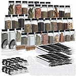 Rosenstein & Söhne 48er-Set Gewürzgläser mit Streueinsätzen, je 120 ml, 480 Etiketten Rosenstein & Söhne Gewürzgläser-Sets