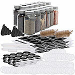 Rosenstein & Söhne 24-Set Gewürzgläser, eckig, Streueinsätze, je 120 ml, 60 Etiketten Rosenstein & Söhne Gewürzgläser-Set 