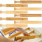 Carlo Milano 8er-Set verstellbare Schubladentrenner aus Bambus, 45,2 bis 52,3cm Carlo Milano Schubladentrenner