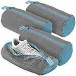 PEARL 4er-Set Schuhwaschbeutel für die Waschmaschine, Reißverschluss, grau PEARL Schuhwaschbeutel für die Waschmaschinen, mit Reißverschlüssen