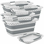 infactory 4er Faltbarer Wäschekorb mit Belüftungslöcher und 3 Griffe, 40 Liter infactory 