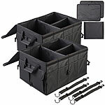 Lescars 2er-Set Kofferraum-Organizer, Fächer und Deckel, 50 Liter, Anti-Rutsch Lescars Kofferraum-Organizer mit Fächern