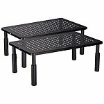 General Office 2er-Set Monitorständer, Gitterlochplattform, 3-stufig höhenverstellbar General Office Höhenverstellbare Monitorständer