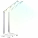 Lunartec 2er-Set Aluminium-Schreibtischleuchte, CCT, 660 lm, USB, silber/weiß Lunartec Alu-Schreibtischleuchten mit CCT