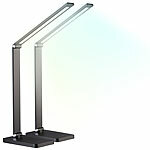 Lunartec 2er-Set Aluminium-Schreibtischleuchte, CCT, 660 Lumen, USB, schwarz Lunartec Alu-Schreibtischleuchten mit CCT