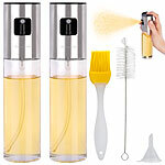 Rosenstein & Söhne 2er-Set Essig-und Öl-Sprüher für Grill, Braten, Kochen, Glas, 100 ml Rosenstein & Söhne Essig- & Öl-Sprüher 