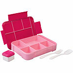 Rosenstein & Söhne Brotdose mit 5 Fächern, kleine Soßenbox, 1.300 ml, Gabel & Löffel,pink Rosenstein & Söhne Lunchboxen mit 2 Fächern 