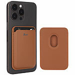 Xcase Kartenhalter für iPhone, MagSafe-kompatibel, 3 Karten, braun Xcase Kartenhalter Wallets mit Magsafe, braun, für bis zu 3 Karten kompatibel