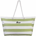 Xcase Wasserabweisende Strandtasche mit seitlicher Tasche, grün/weiß Xcase Strandtaschen
