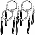 PEARL sports 4er Set Fitness-Springseil, selbstverriegelndes Kugellagersystem, 3 m PEARL sports Metall-Springseile