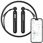 PEARL sports 4er-Set smarte 2in1-Springseile mit Display und Zähler, Bluetooth PEARL sports Smarte Springseile