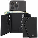 Xcase 2er-Set Kartenhalter & Geldbörse f. iPhone, MagSafe, 4 Karten, schwarz Xcase Kartenhalter-Wallet für iPhone mit MagSafe, klappbar, für 3 Karten