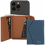 Xcase 2er-Set Kartenhalter & Geldbörse für iPhone, MagSafe, blau & braun Xcase Kartenhalter-Wallet für iPhone mit MagSafe, klappbar, für 3 Karten