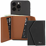 Xcase 2er-Set Kartenhalter & Geldbörse für iPhone, MagSafe, schwarz & braun Xcase Kartenhalter-Wallet für iPhone mit MagSafe, klappbar, für 3 Karten