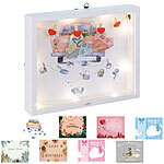 infactory 8in1-3D-Bilderrahmen-Spardose mit Licht, Acrylglas infactory 3D Spardosen LED
