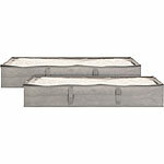 infactory 2er-Set Faltbare Unterbett-Aufbewahrungstaschen mit Tragegriffen, 65 l infactory Unterbett Aufbewahrungstaschen
