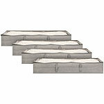 infactory 4er-Set faltbare Unterbett-Aufbewahrungstaschen mit Tragegriffen, 90 l infactory Unterbett Aufbewahrungstaschen